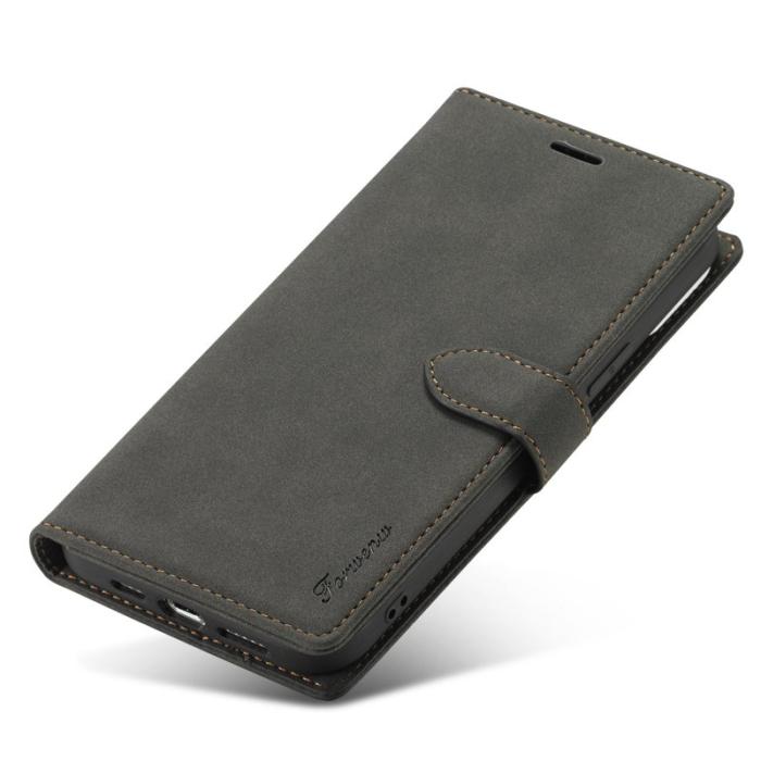 FORWENW - FORWENW iPhone 13 Pro Plånboksfodral Konstläder - Svart
