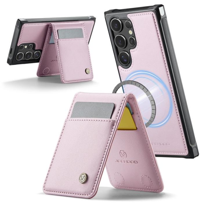 JEEHOOD - JEEHOOD J06 Konstläder fodral till Samsung Galaxy S24 Ultra - Rosa