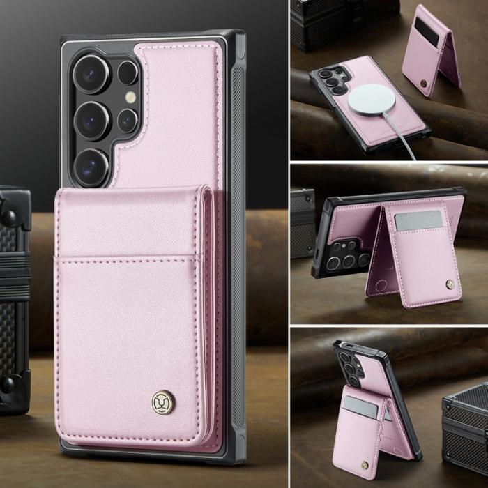JEEHOOD - JEEHOOD J06 Konstläder fodral till Samsung Galaxy S24 Ultra - Rosa