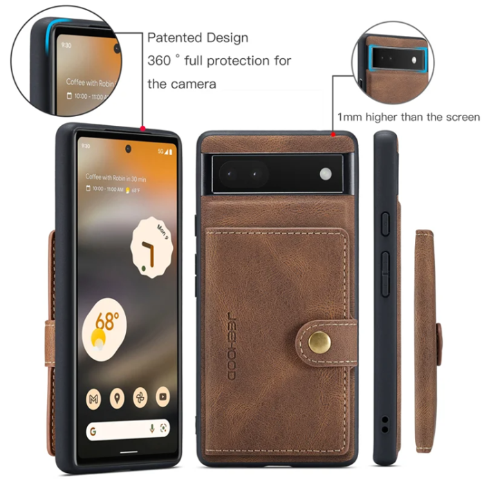 OEM - JEEHOOD Google Pixel 6a Fodral KonstLäder - Brun