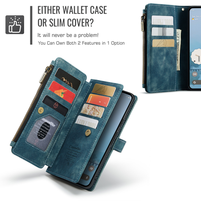 Caseme - CASEME Google Pixel 10 Pro XL Plånboksfodral Zipper C30 - Blå
