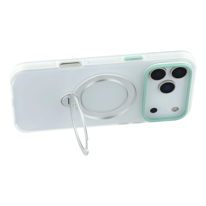 KIGC - KIGC iPhone 17 Pro Max Mobilskal Rotating Kickstand - Transparent