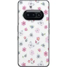 Gustaf - Mobilskal till Nothing Phone (3a) med Blommor och fj&auml;rillar