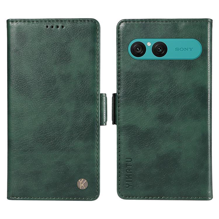 YIKATU Sony Xperia 10 VII Plånboksfodral Litchi Texture - Grön | 2353 | AlltMobil