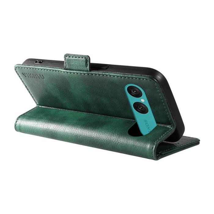 YIKATU - YIKATU Sony Xperia 10 VII Plånboksfodral Litchi Texture - Grön