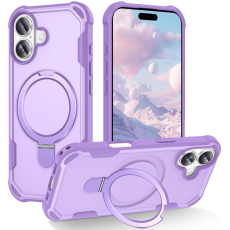 A-One Brand - iPhone 17 Mobilskal MagSafe TPU+PC Kickstand Shockproof - Lila