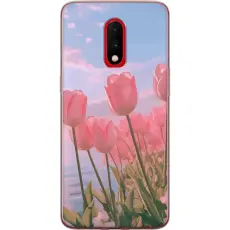 Gustaf - Mobilskal till OnePlus 7 med Rosa Tulpaner