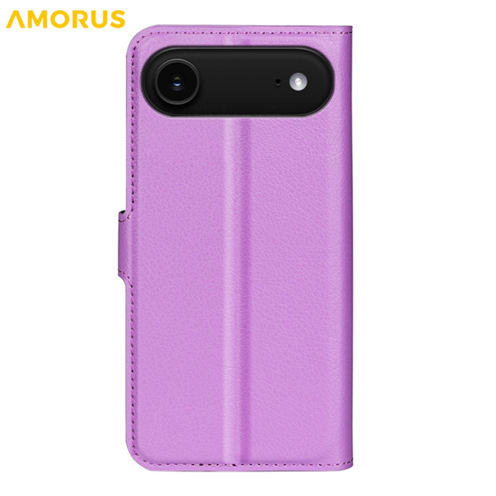 Amorus - AMORUS iPhone Air Plånboksfodral Flipstativ Litchi - Lila