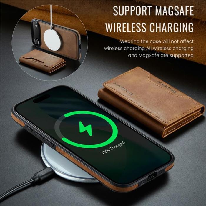 MAGKING - MAGKING iPhone Air Mobilskal MagSafe Korthållare - Brun