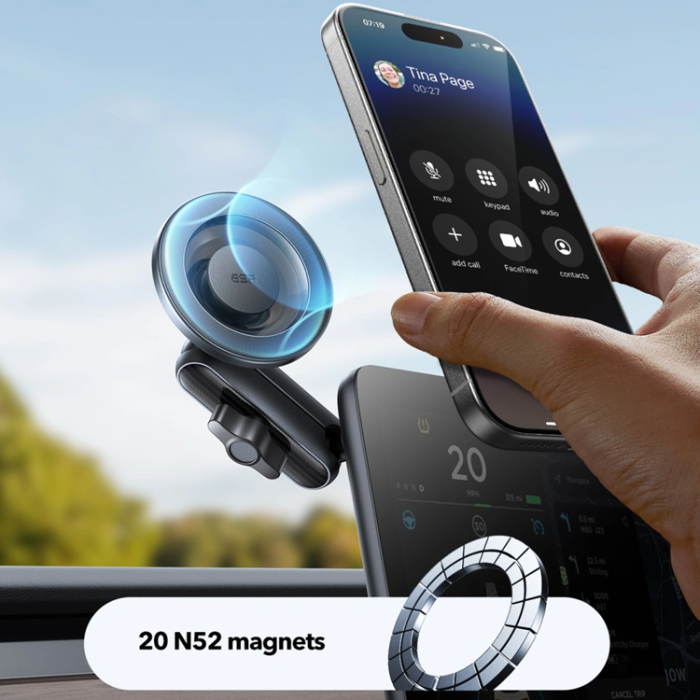 ESR - ESR Mobilhållare För Instrumentpanel Magsafe Magnetic Omnilock - Svart