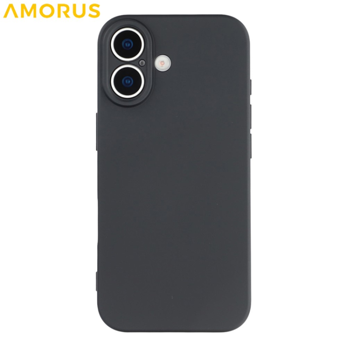 Amorus - AMORUS iPhone 17 Mobilskal Precise Cutouts TPU Fiber - Svart