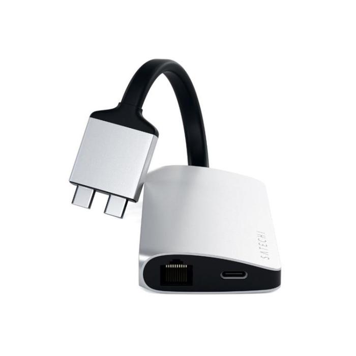 UTGATT1 - Satechi USB-C Multimedia Adapter Dual 4K HDMI Gigabit Ethernet - Silver