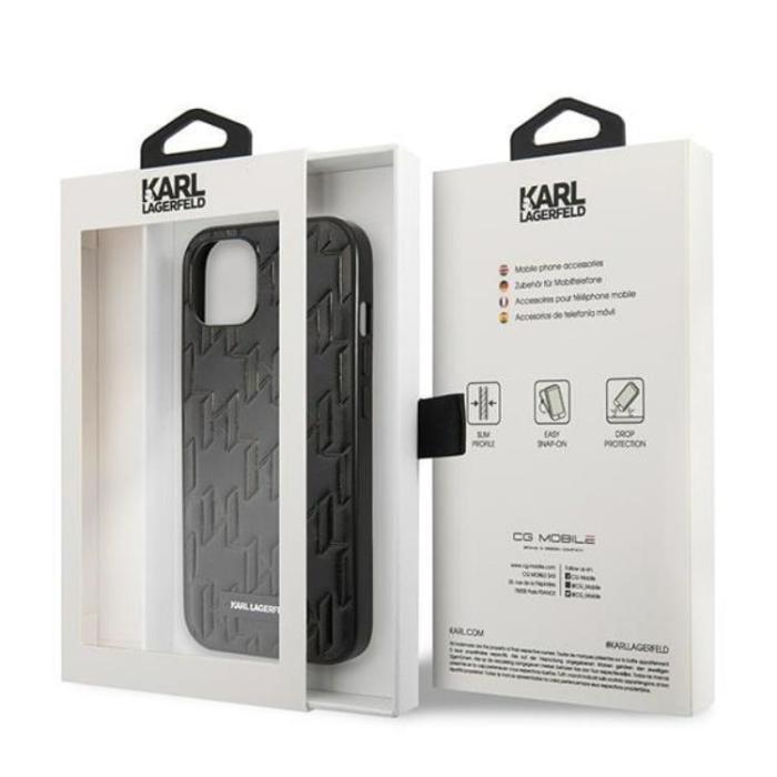 KARL LAGERFELD - Karl Lagerfeld iPhone 13 mini Skal Monogram Plaque - Svart