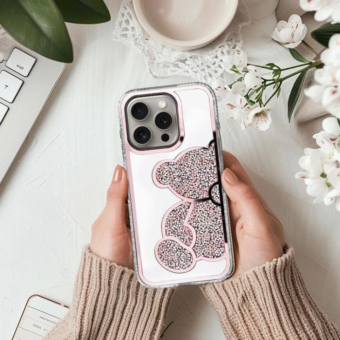 OEM - iPhone 14 Mobilskal Teddy Bear - Rosa