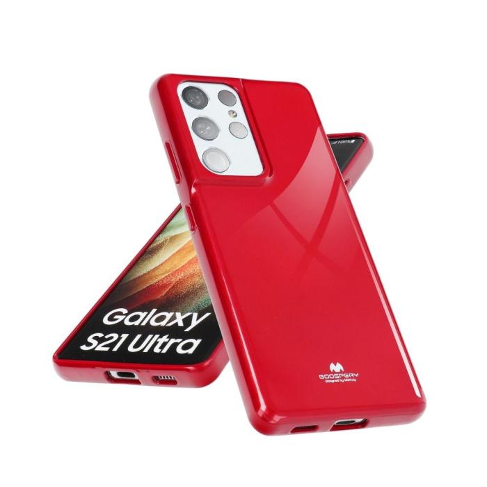 UTGATT1 - Galaxy A21 Skal Goospery Mercury Jelly Mjukplast - Röd