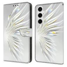 OEM - Samsung Galaxy S26 Fodral M&ouml;nstertryck St&auml;ll L&auml;der Flip - Crystal Wings