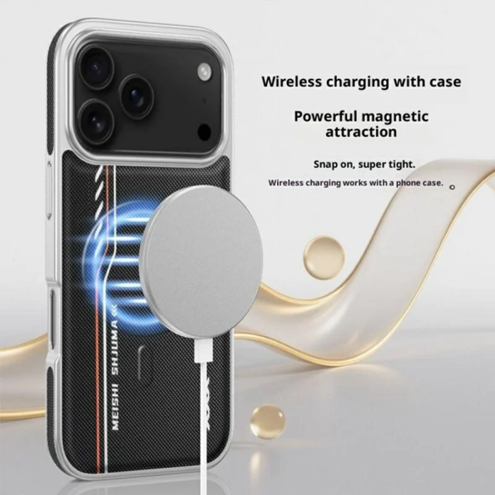 A-One Brand - iPhone 17 Pro Max Mobilskal Magsafe Diamond Texture - Svart