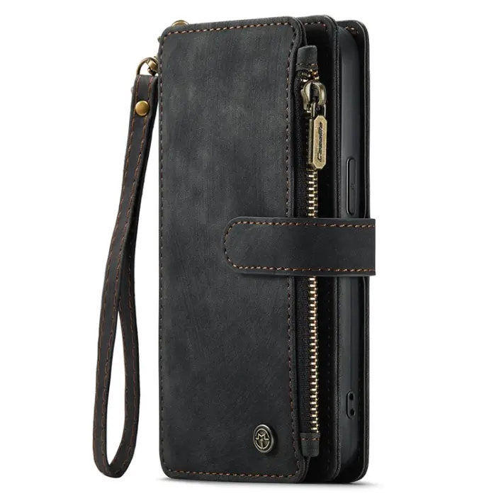 Caseme - CASEME iPhone 15 Pro Max Plånboksfodral C30 Zipper - Svart