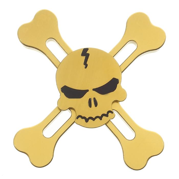 UTGATT5 - Aluminium Fidget Spinner Dödskalle - Guld