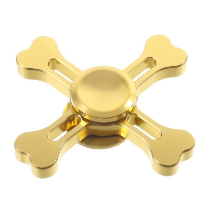 UTGATT5 - Aluminium Fidget Spinner Dödskalle - Guld