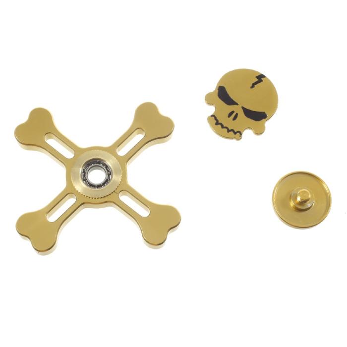 UTGATT5 - Aluminium Fidget Spinner Dödskalle - Guld