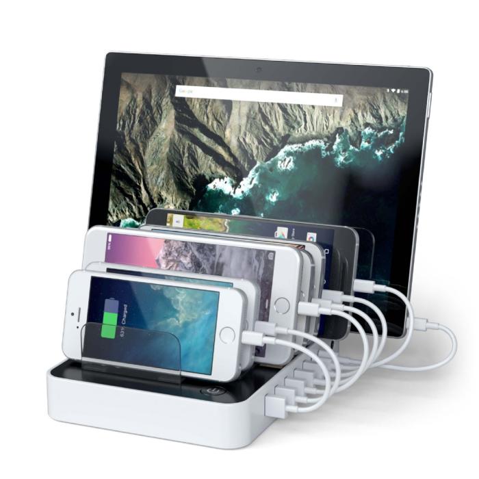 UTGATT5 - Satechi 7-Port USB Charging Station Dock (2st Type-C ports) - Vit