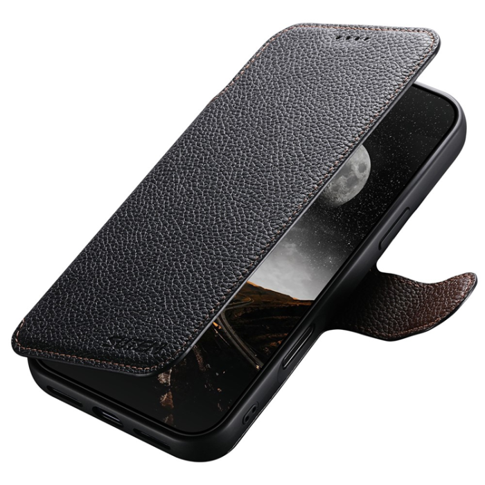 SUTENI - SUTENI iPhone 17 Pro Max Plånboksfodral MagSafe Detachable Litchi