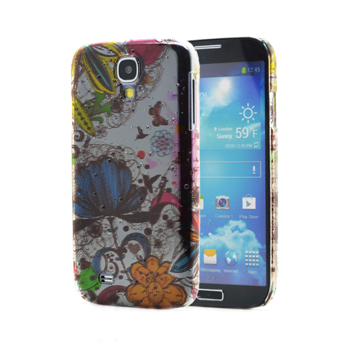 OEM - Baksidesskal till Samsung Galaxy S4 i9500 - (Blå & Birds)