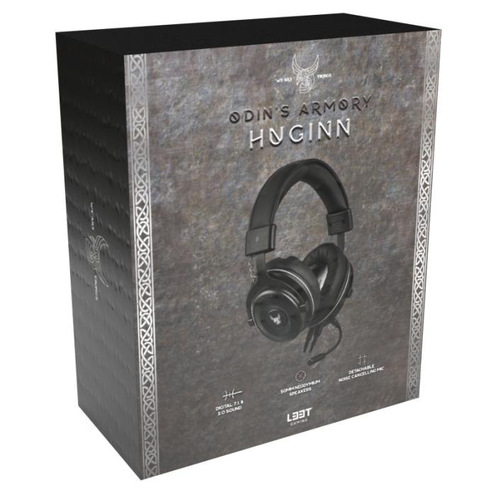 UTGATT1 - L33T-Gaming Huginn, 7.1 Gamingheadset med mikrofon & LED-belysning, Svart