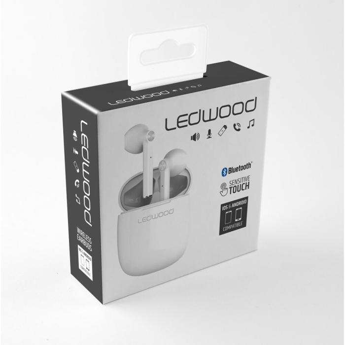UTGATT5 - LEDWOOD Hörlur T16 TWS True Wireless In-Ear Arctic Vit Mic