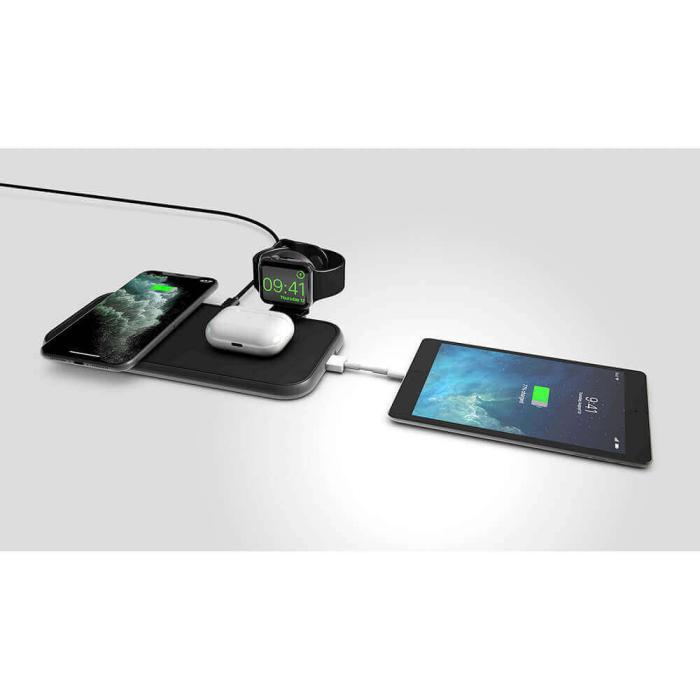 ZENS - ZENS 4in1 Dual Qi Laddare 2x10W + 45W PD + Apple Watch Puck MFI