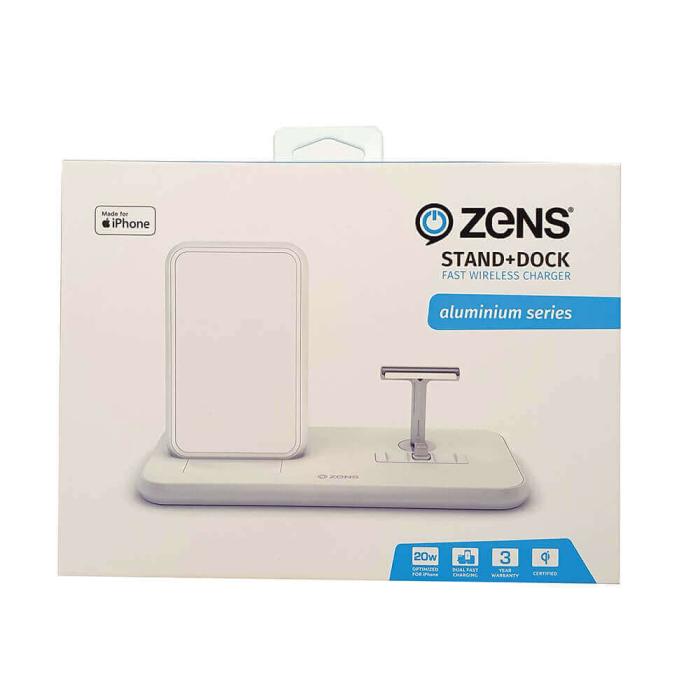UTGATT1 - ZENS Dual Bordsladdare QI + Dock 220V-sladd 10W Vit