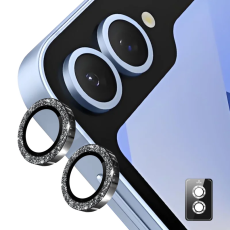 ENKAY - ENKAY Galaxy Z Flip 7 Linsskydd Härdat Glas Glitter - Svart