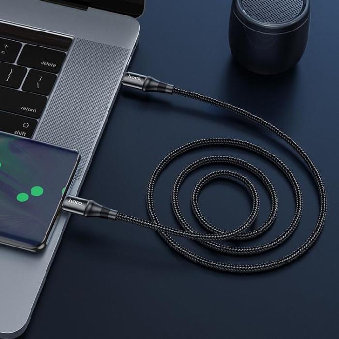 Hoco - Hoco Exquisito USB-C till USB-C kabel 100W 1m - Svart