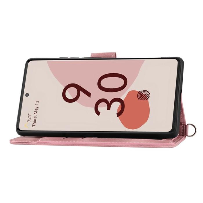 A-One Brand - Google Pixel 7 Plånboksfodral Imprinted Flower - Rosa