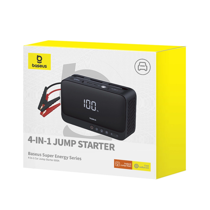 BASEUS - Baseus 4in1 Starthjälp 600A Powerbank 6000mAh Compressor, Flashlight
