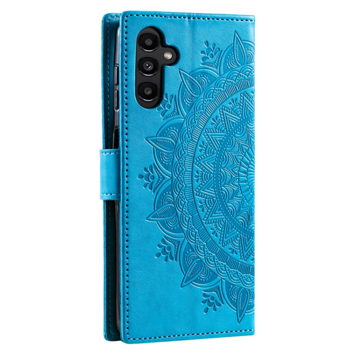 OEM - Galaxy A24 4G Plånboksfodral Imprinted Mandala Flower - Blå