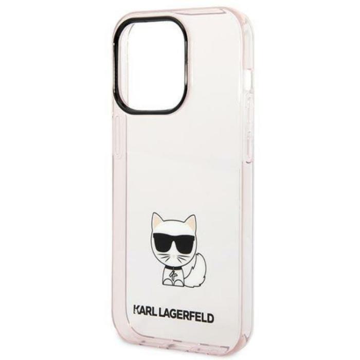 KARL LAGERFELD - Karl Lagerfeld iPhone 14 Pro Max Skal Transparent Choupette Body - Rosa