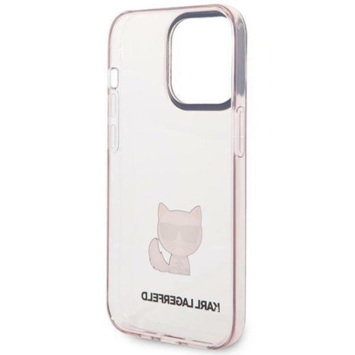 KARL LAGERFELD - Karl Lagerfeld iPhone 14 Pro Max Skal Transparent Choupette Body - Rosa