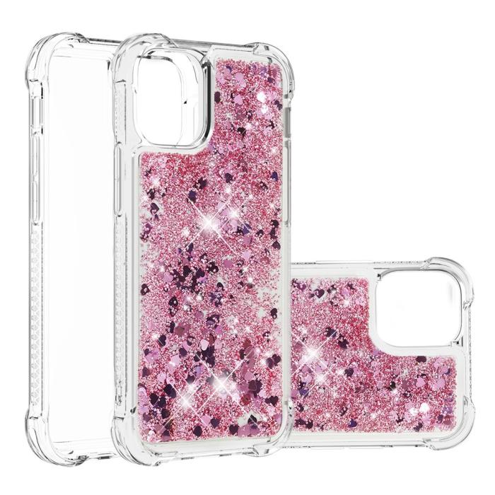 OEM - Drop-Proof Glitter Sequins Skal till iPhone 13 Mini - Rose Gold