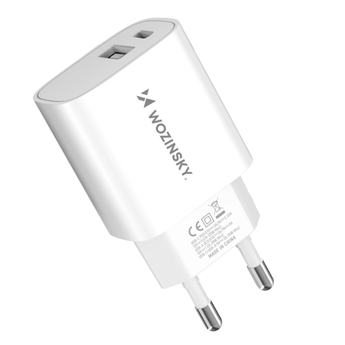 Wozinsky - Wozinsky WGWCW USB-A USB-C 20W Väggladdare - Vit