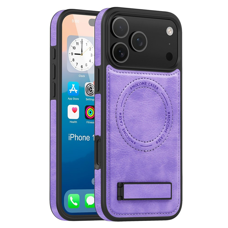 iPhone 17 Pro Mobilskal MagSafe Kickstand Läder - Ljuslila | 2353 | AlltMobil