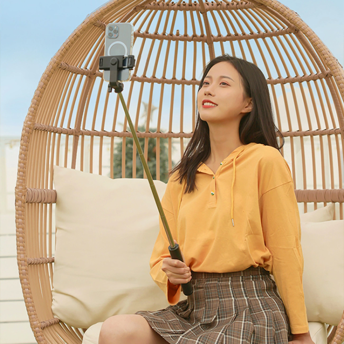OEM - Selfiestick Teleskopstativ 1m med Telefonhållare - Svart