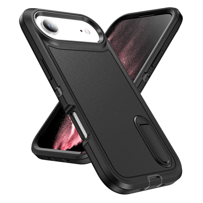 A-One Brand - iPhone 17 Air Mobilskal Kickstand Silikon - Svart