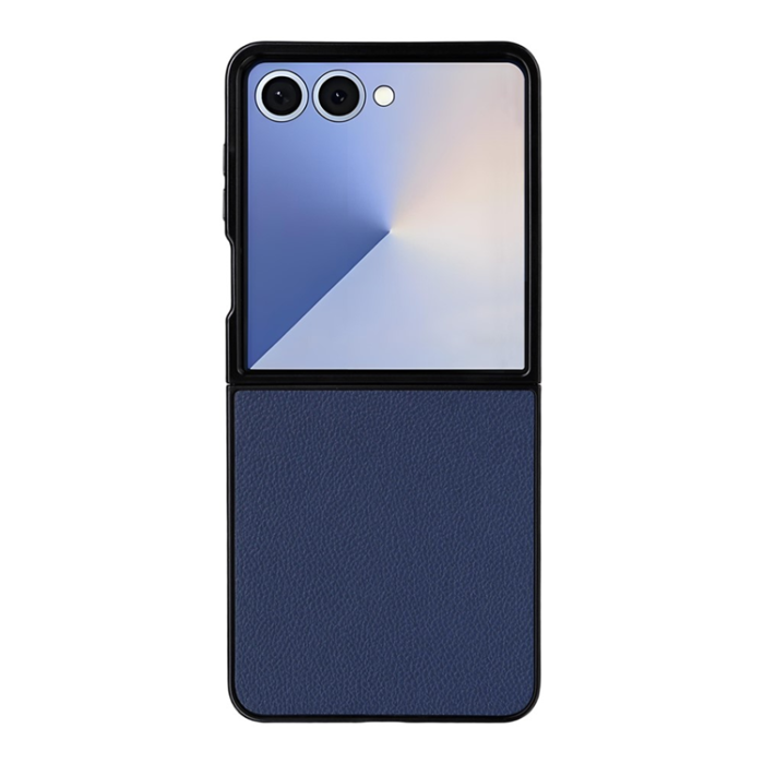 A-One Brand - Galaxy Z Flip 7 Mobilskal Litchi Texture Läder - Mörkblå