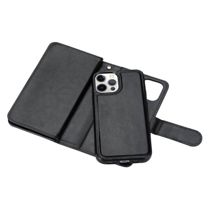 OEM - 2-i-1 iPhone 13 Pro Max Plånboksfodral 9 Kortplatser - Svart