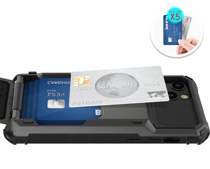 OEM - Flip Mobilskal med Kortplatser till iPhone 13 Pro Max - Svart