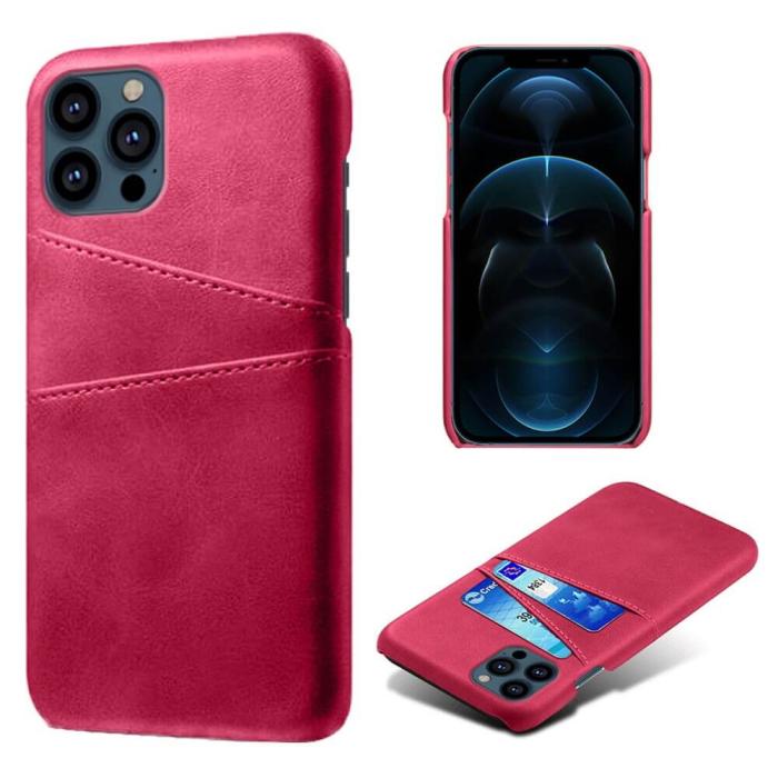 OEM - Retro Mobilskal med Kortplatser iPhone 13 Pro Max - Magenta