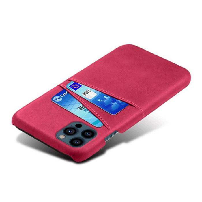 OEM - Retro Mobilskal med Kortplatser iPhone 13 Pro Max - Magenta
