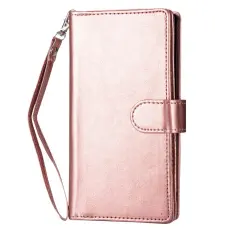 UTGATT - 2-i-1 iPhone 13 Pro Plånboksfodral med 9 Kortplatser - Roséguld